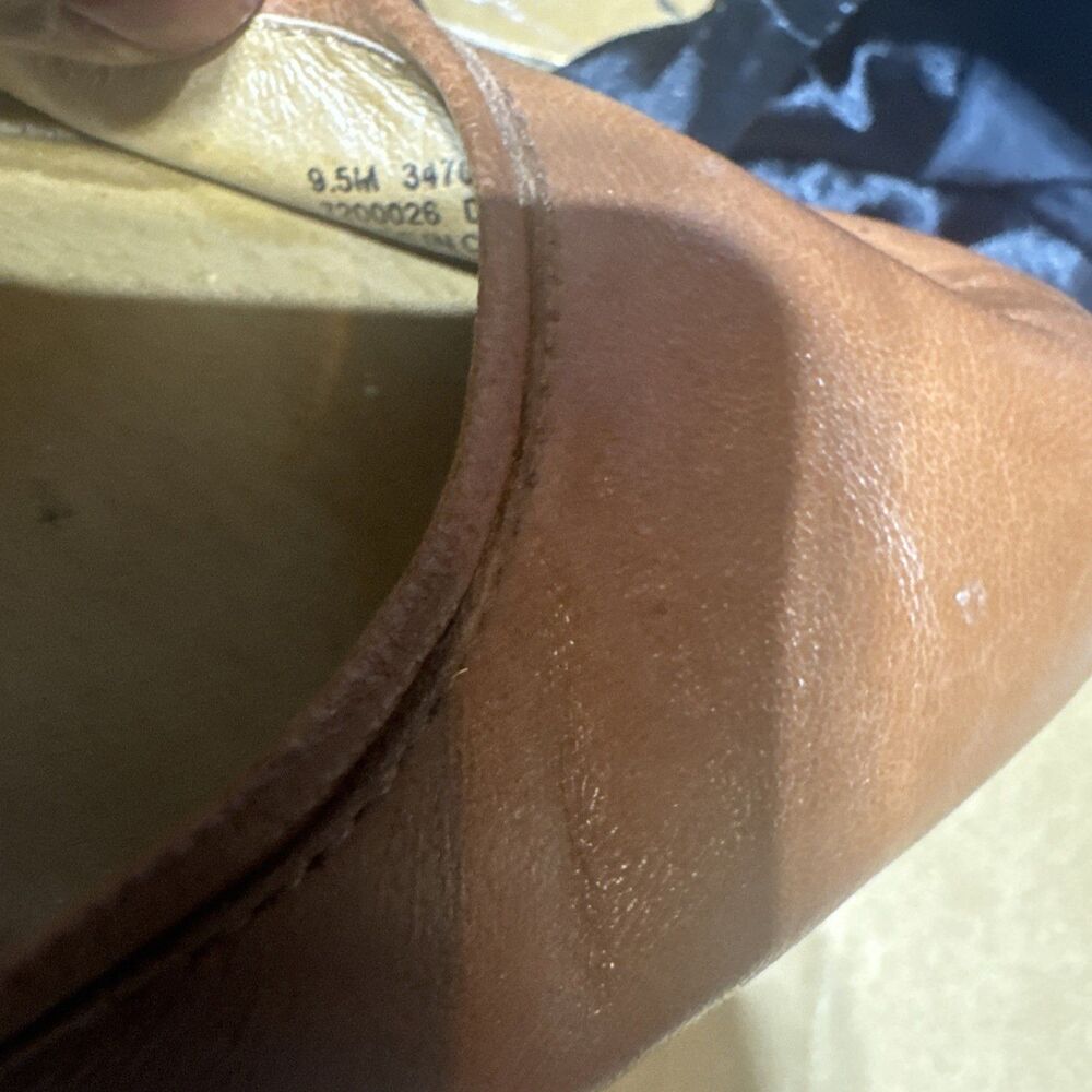 Frye Carson Leather Ballerina Flats in Cognac Size 9.5M US - Picture 7 of 7